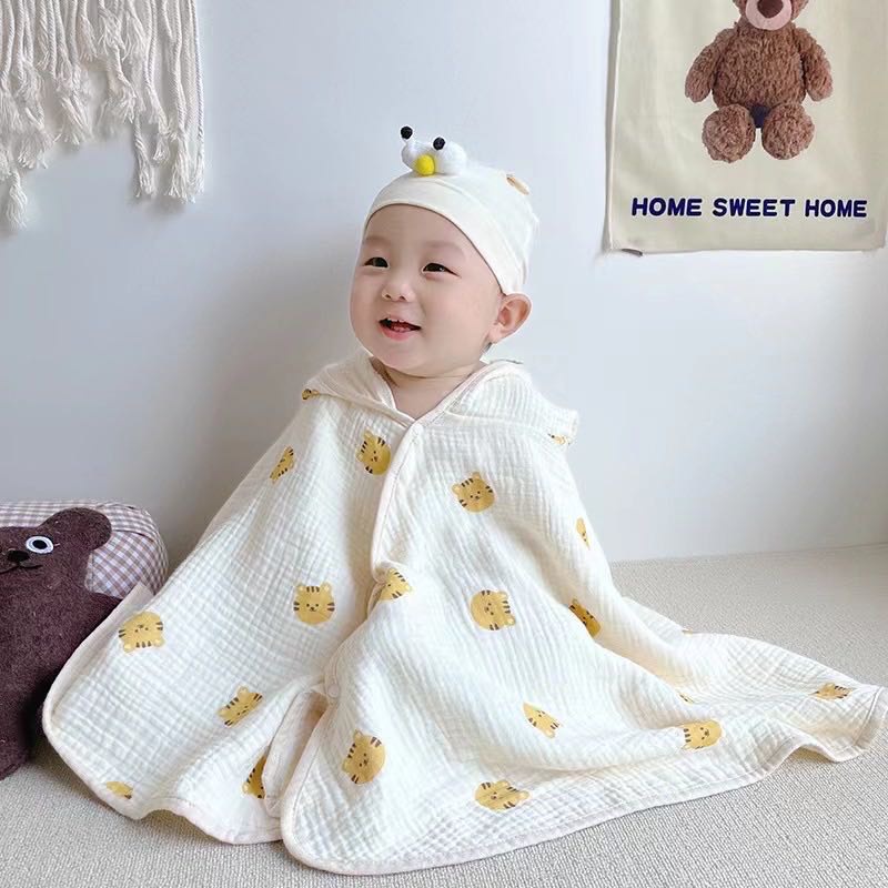 Choàng cánh dơi muslin freesize cho bé 1-5 tuổi