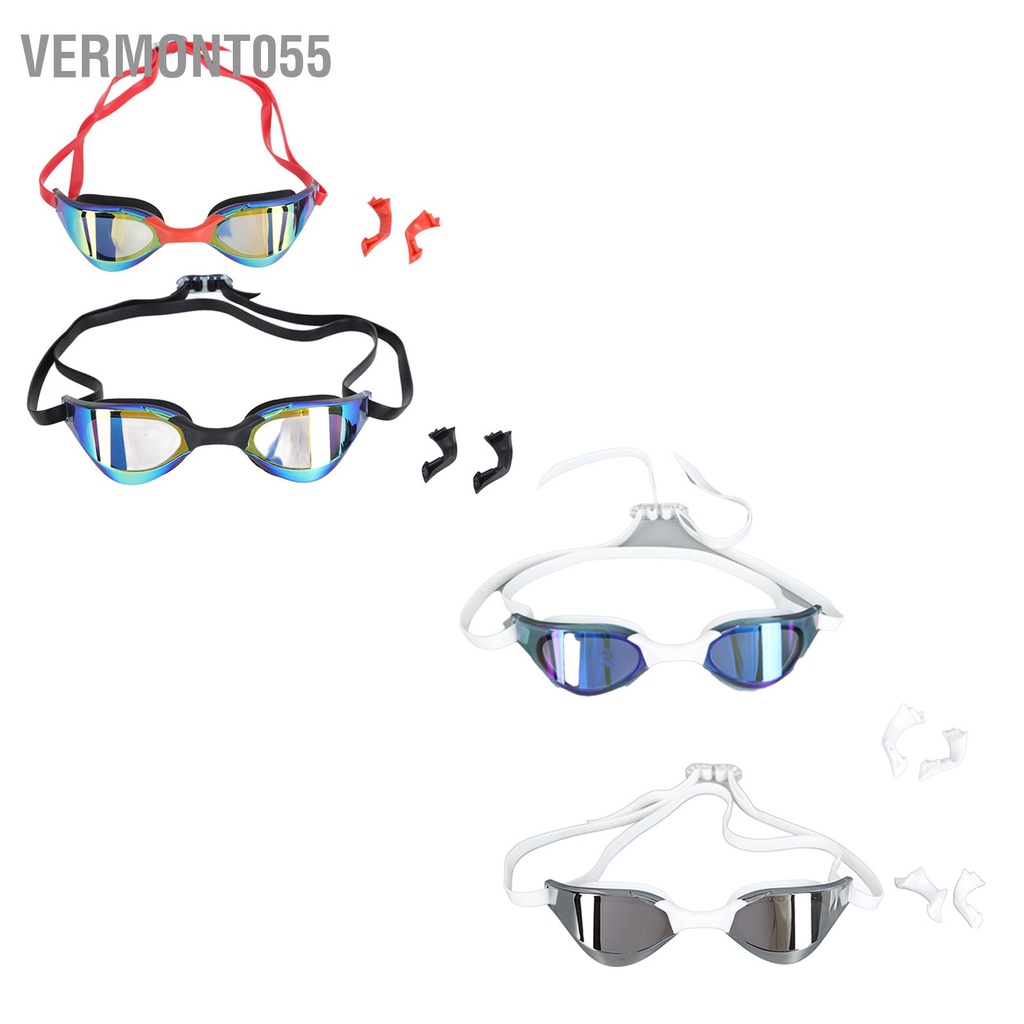 Vermont055 Kính bơi dành cho người lớn Không rò rỉ Bảo vệ khỏi tia cực tím đua Ống kính độ nét cao