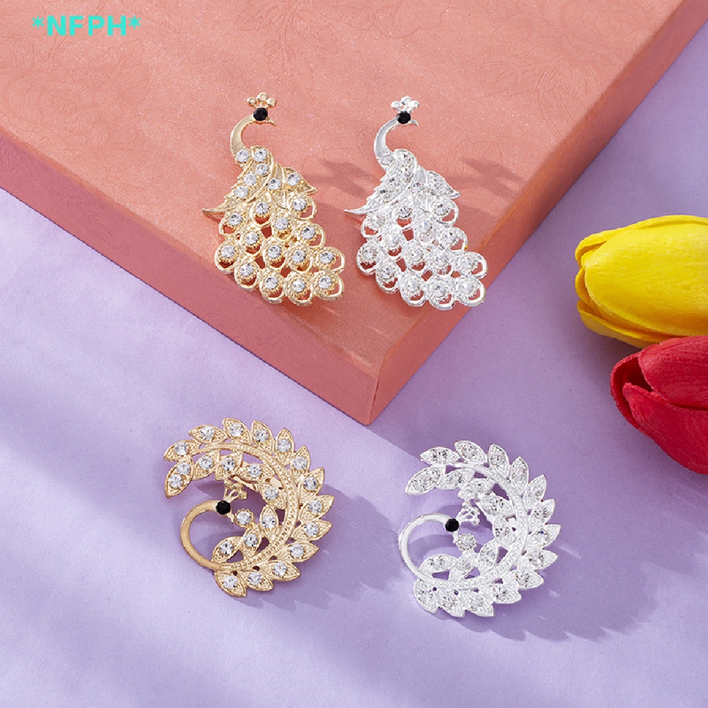 Ghim Cài Áo Hình Chim Công Đính Đá Nhân Tạo Thời Trang Mới