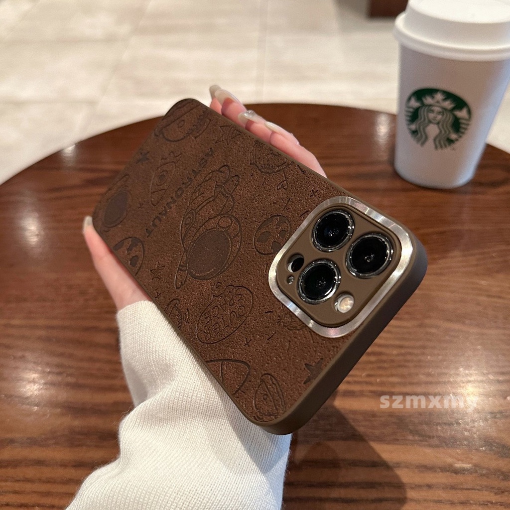 Ốp Điện Thoại Da Mềm Dày Dặn Họa Tiết Phi Hành Gia 3D Màu Xanh Dương / Đen Cho Iphone 14 11 12 13 Pro Max 14plus Xr