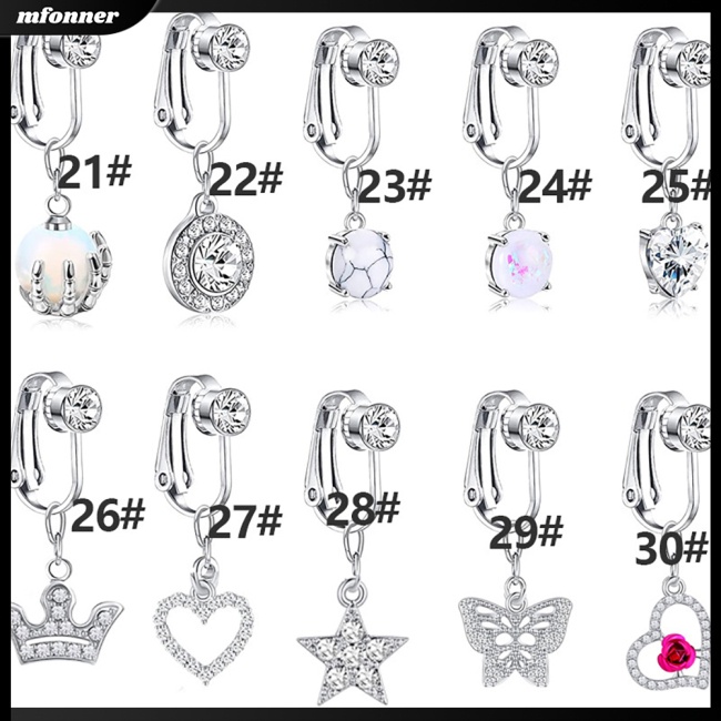 Khuyên Xỏ Rốn Không Cần Xỏ Lỗ Bằng Đá Zircon Giả Cho Nữ