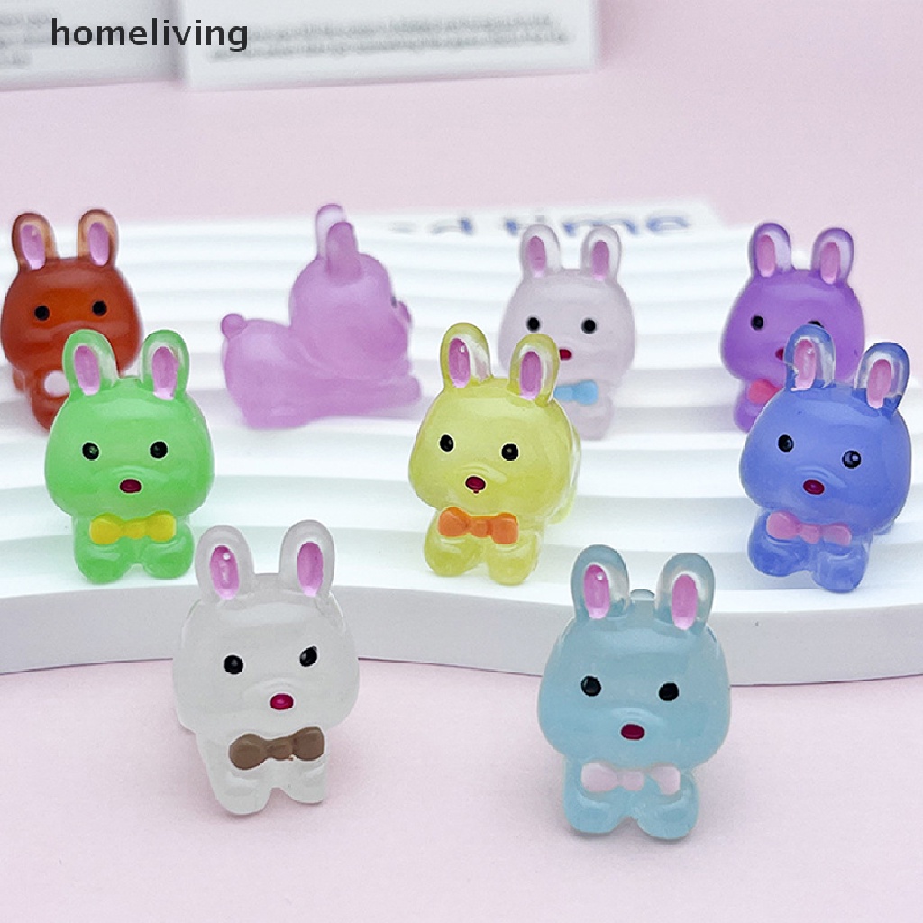 Bộ 2 Mô Hình Thỏ Lumionus Mini Bằng Nhựa Resin Dễ Thương Trang Trí Nhà Cửa / Xe Hơi