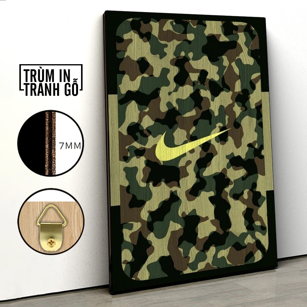 Tranh in gỗ trang trí nội thất Nike Rằn Ri decor phòng ngủ phòng khách văn phòng