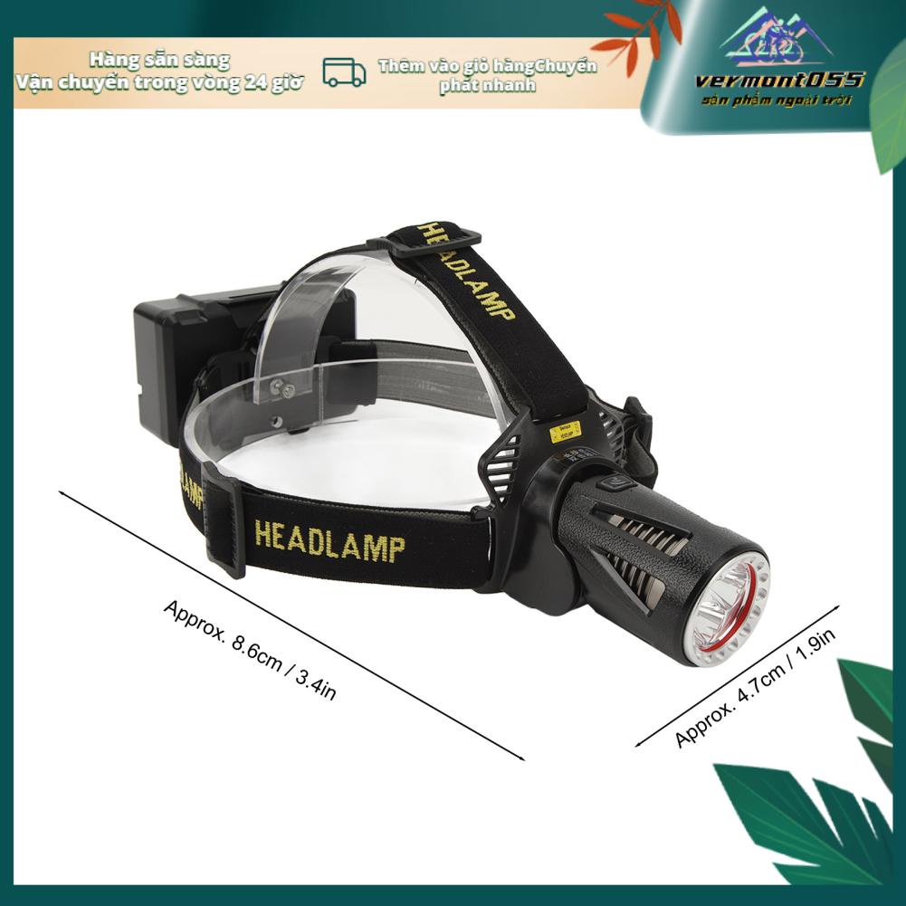Vermont055 Đèn Pha Ngoài Trời Sạc USB Chống Trượt Thoáng Khí Đàn Hồi Có Thể Điều Chỉnh IPX5 Nước Cho Cắm Trại
