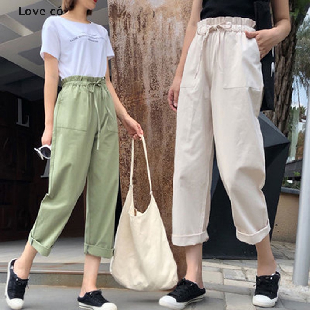 Quần Harem Lưng Cao Thời Trang Đường Phố Hàn Quốc 2023 Cho Nữ