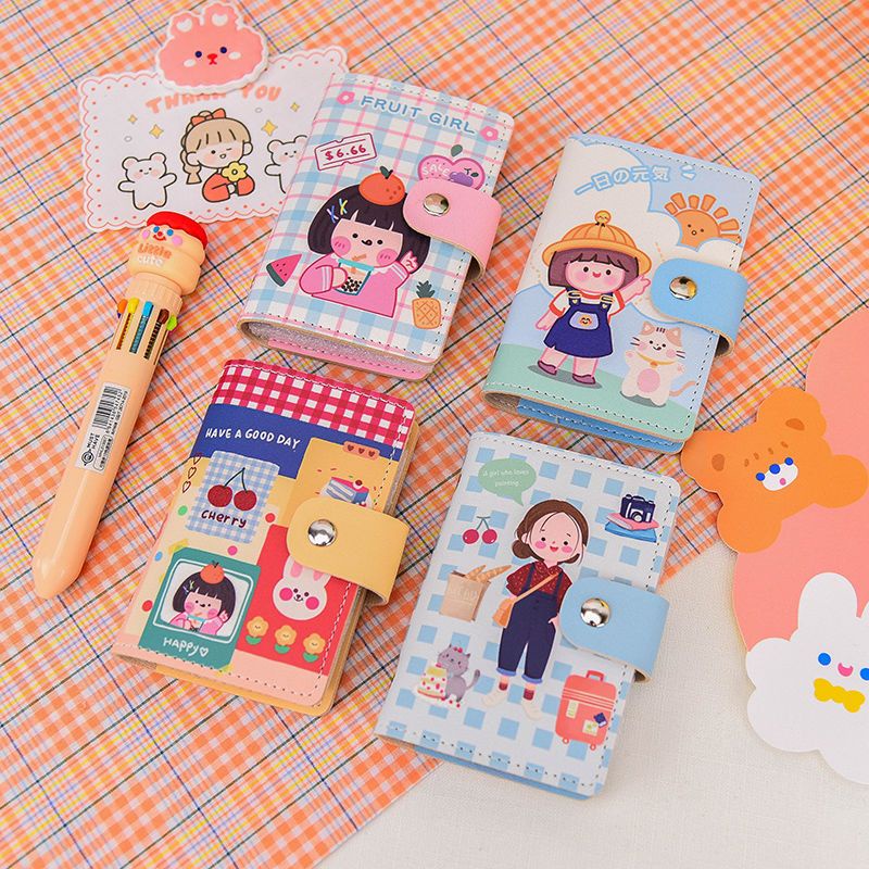 Ví Đựng Thẻ Mini Siêu Mỏng Họa Tiết Hoạt Hình Dễ Thương Cho Học Sinh Giá Đỡ