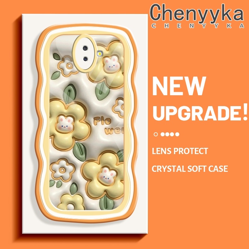 Ốp Điện Thoại Mềm Trong Suốt Chống Sốc Viền Gợn Sóng In Họa Tiết Hoa 3D Cho Samsung J6 Plus 2018 J6 Prime