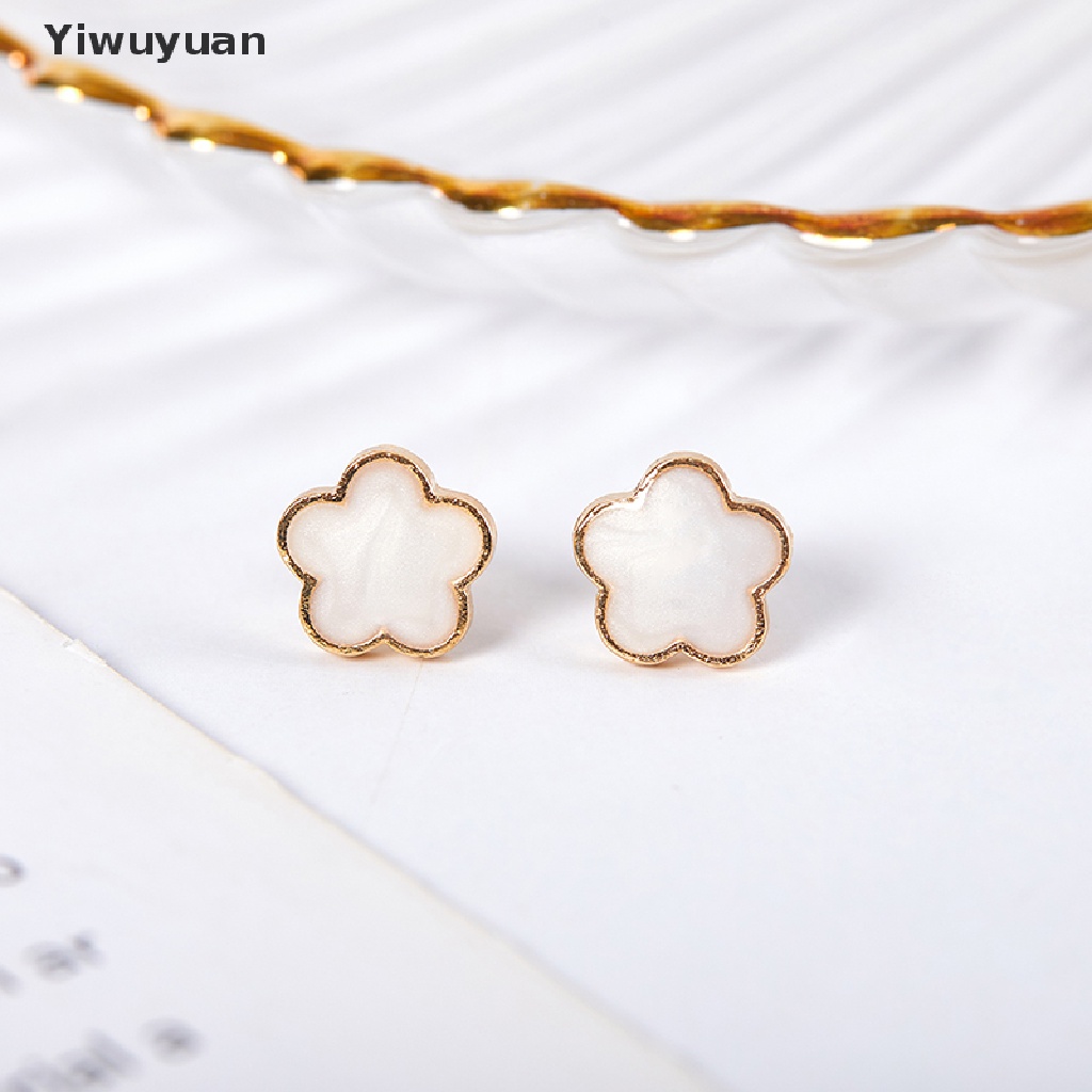 1 Đôi Bông Tai Hợp Kim Hình Bông Hoa Màu Trắng Thời Trang Dành Cho Nữ