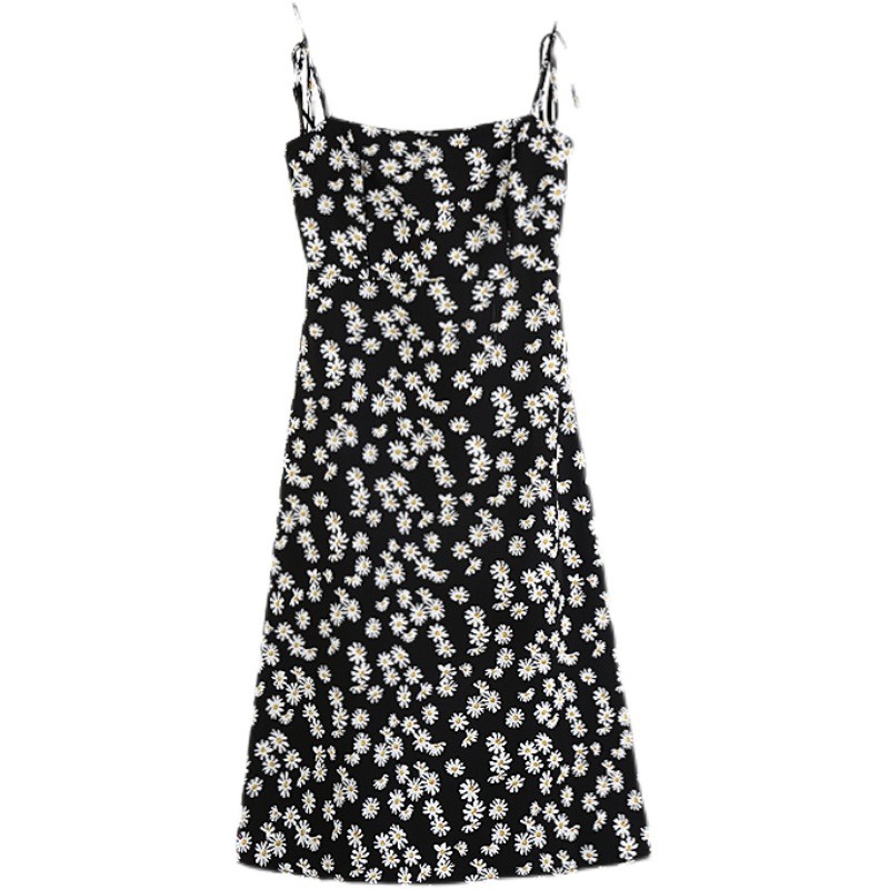Sling Dress Phụ nữ mùa hè kiểu Pháp hoa chiffon nhỏ Daisy váy ngắn  hka066