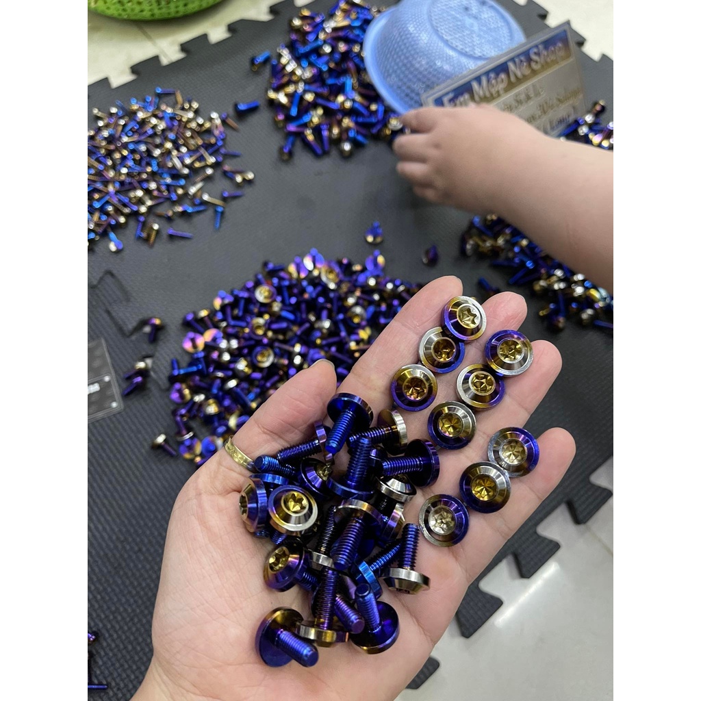 Ốc 6li15 dù to Titan Gr5 cao cấp bắt thông dụng nhiều vị trí trên xe máy