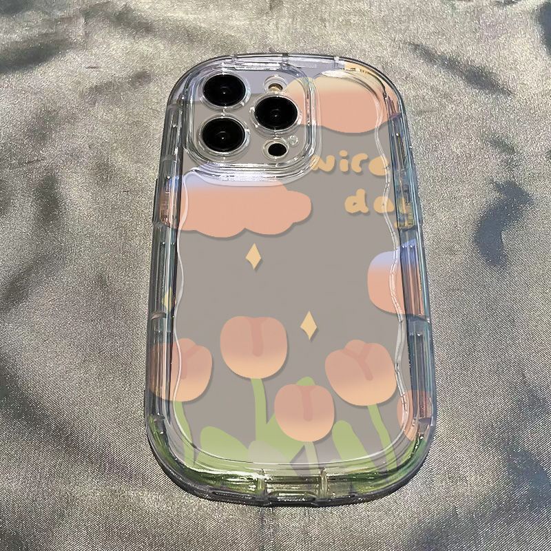 ✅Ốp Điện Thoại Mềm Trong Suốt Chống Sốc Hình Hoa Tulip Cho Iphone Promax 14 / Caiyun 12118pxs 7 xr13