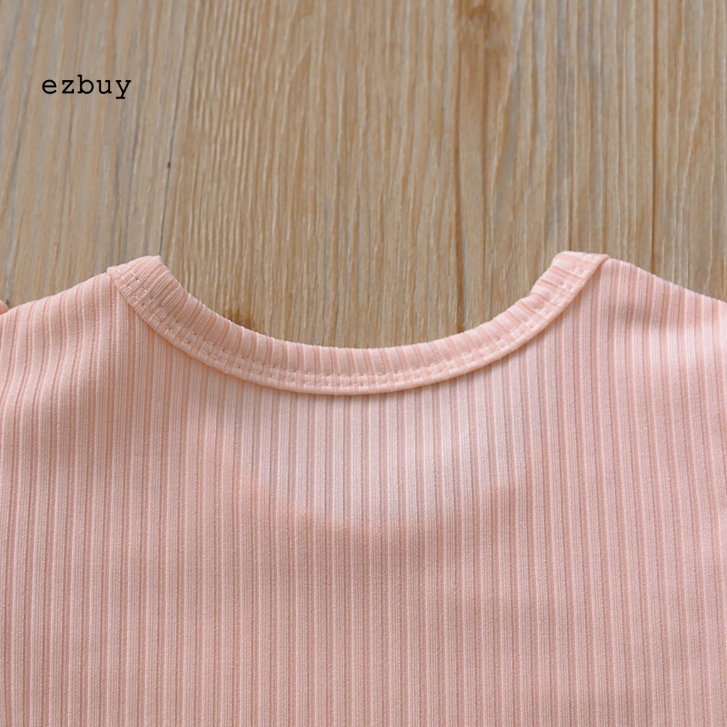 Bộ Áo Liền Quần Màu Trơn Mềm Mại Dành Cho Bé Gái