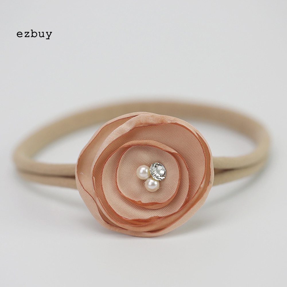 Set 3 Băng Đô Hoa Đính Ngọc Trai Giả Co Giãn Cho Bé Gái Chụp Ảnh