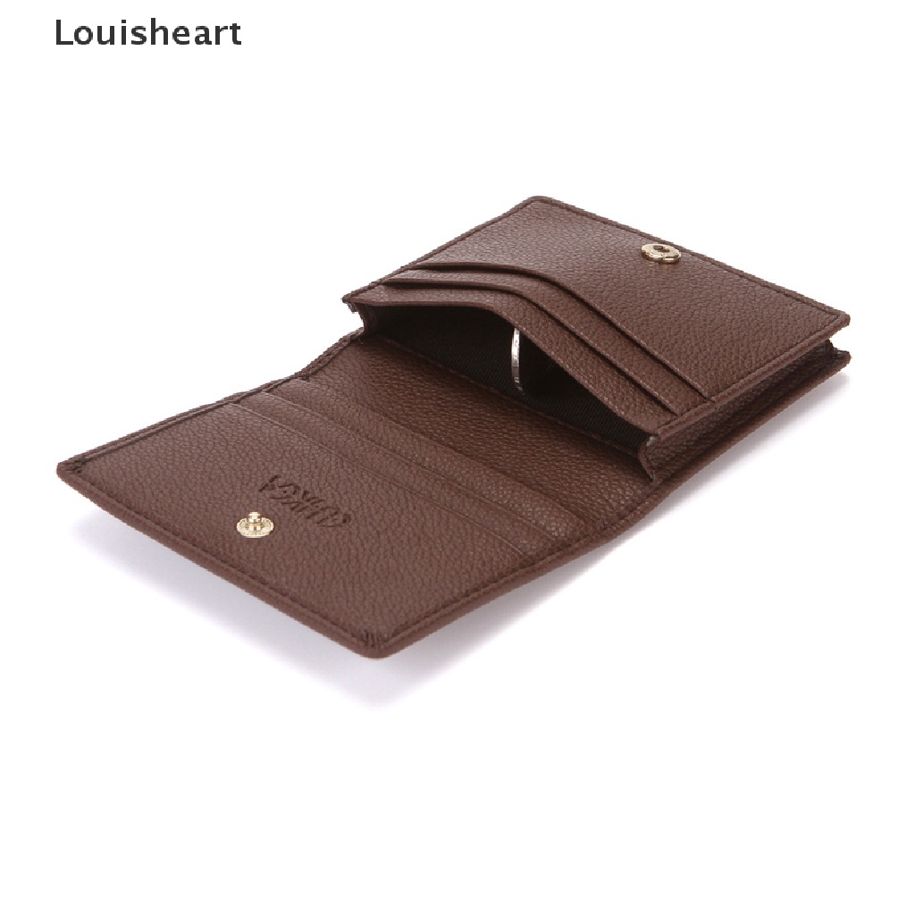 Ví Louisheart Da Pu Mini Màu Trơn Đựng Tiền / Thẻ Tiện Dụng Cho Nam