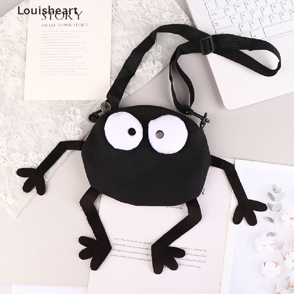 Túi Đeo Chéo Vai Louisheart Vải Canvas Hình Đôi Mắt To Dễ Thương Dành Cho Nữ