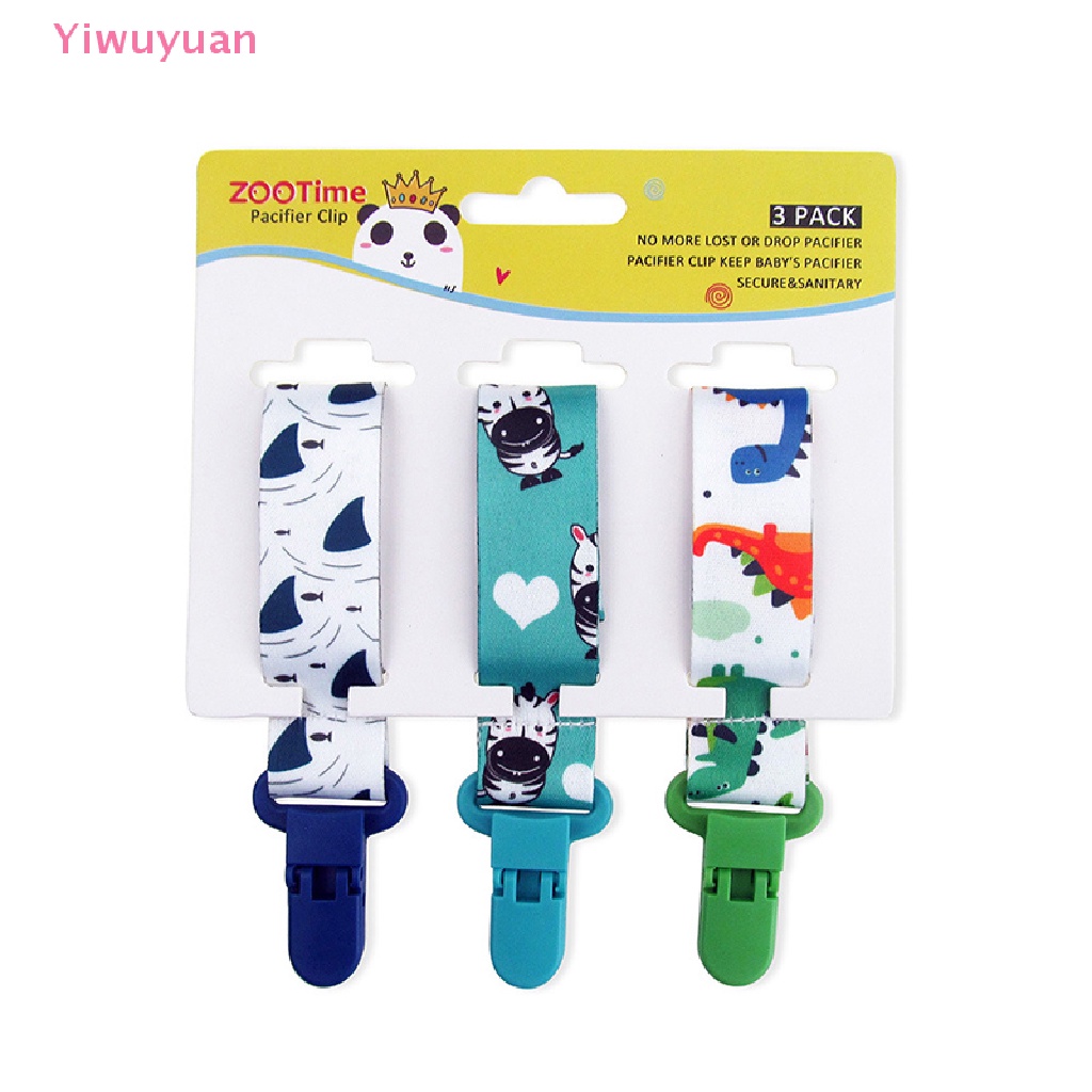 Bộ 3 Kẹp Giữ Núm Vú Giả Họa Tiết Hoạt Hình Cho Bé Mới