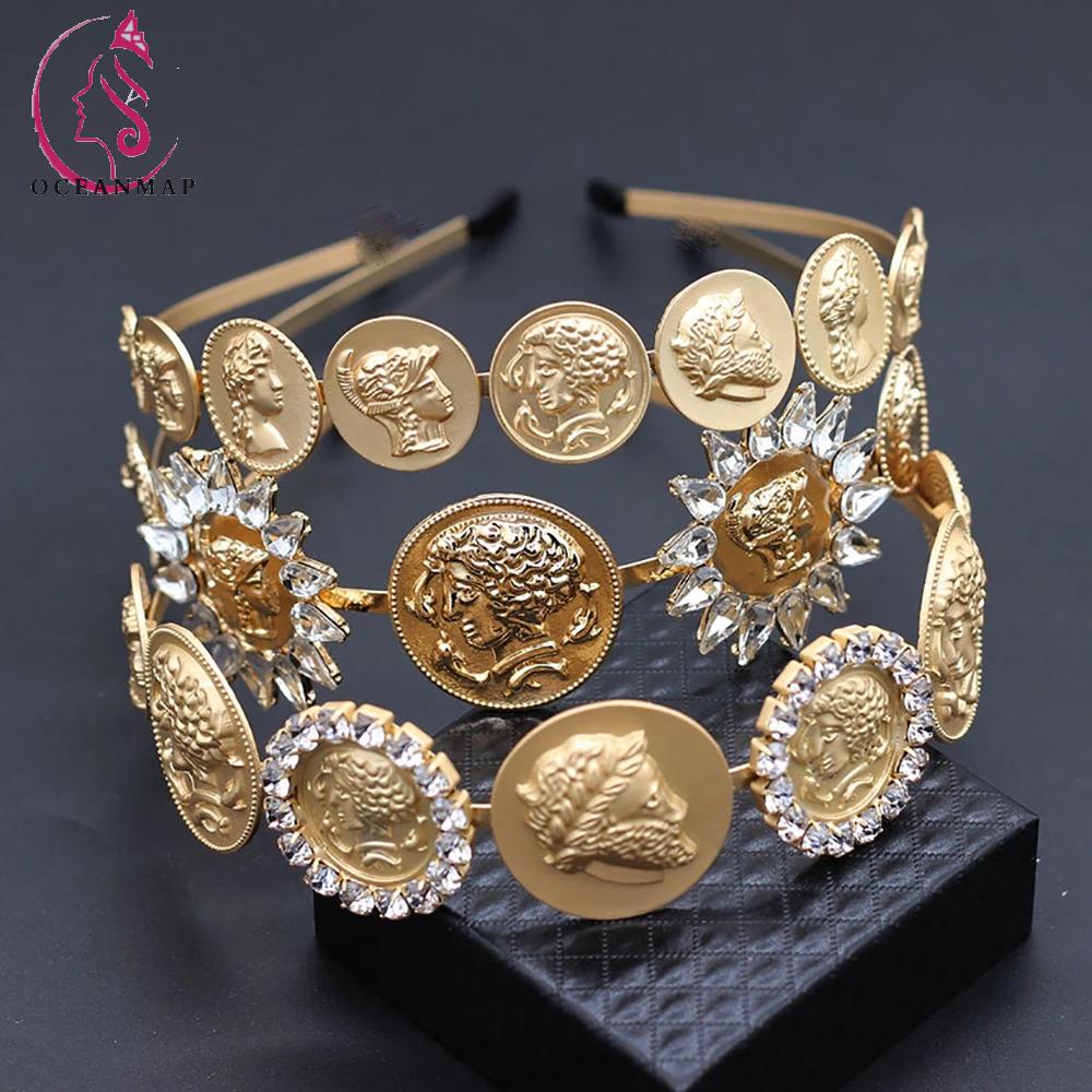 Băng Đô Cài Tóc Đính Đá Phong Cách Baroque Cổ Điển Thời Trang Hàn Quốc Cho Nữ