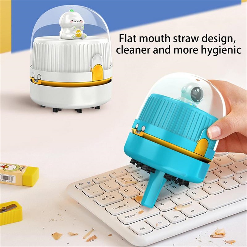 Máy hút bụi để bàn mini dễ thương có thể sạc lại / chạy bằng pin Máy lau bàn phím văn phòng phẩm trường học di động có đèn ngủ
