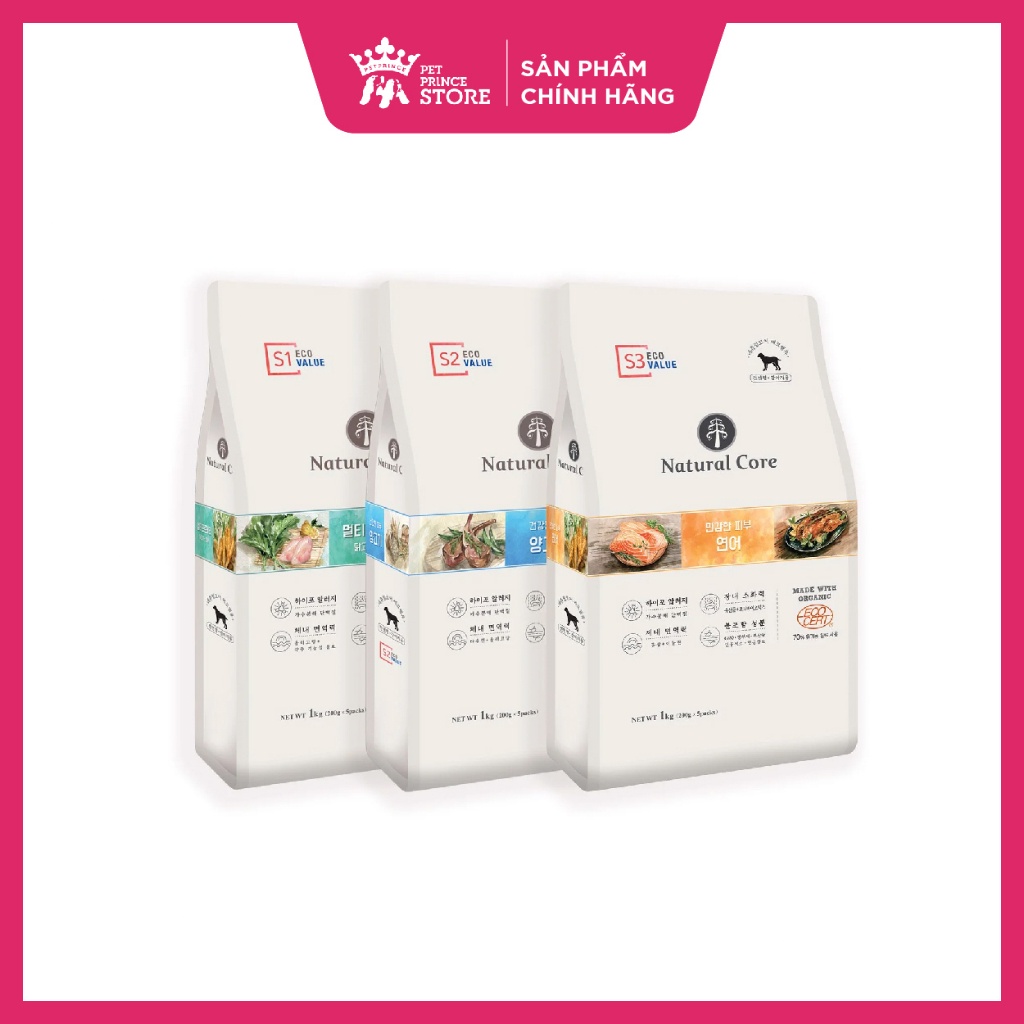 6kg Thức ăn hạt hữu cơ đa đạm cho chó Natural Core | Gấp đôi lượng thịt | Duy trì vóc dáng