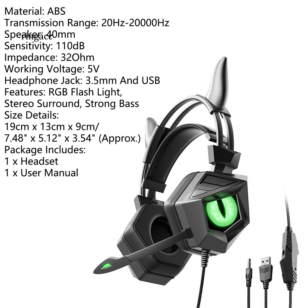 Tai Nghe RGA Có Dây RGA RGB Phát Sáng Với Đầu Cắm 3.5mm / USB Dùng Để Chơi Game