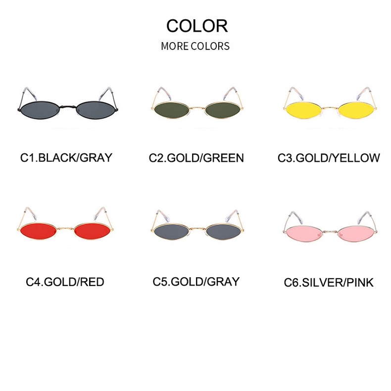 Kính Mát Gọng Oval Kim Loại Chống Tia UV400 Thời Trang Cho Nữ