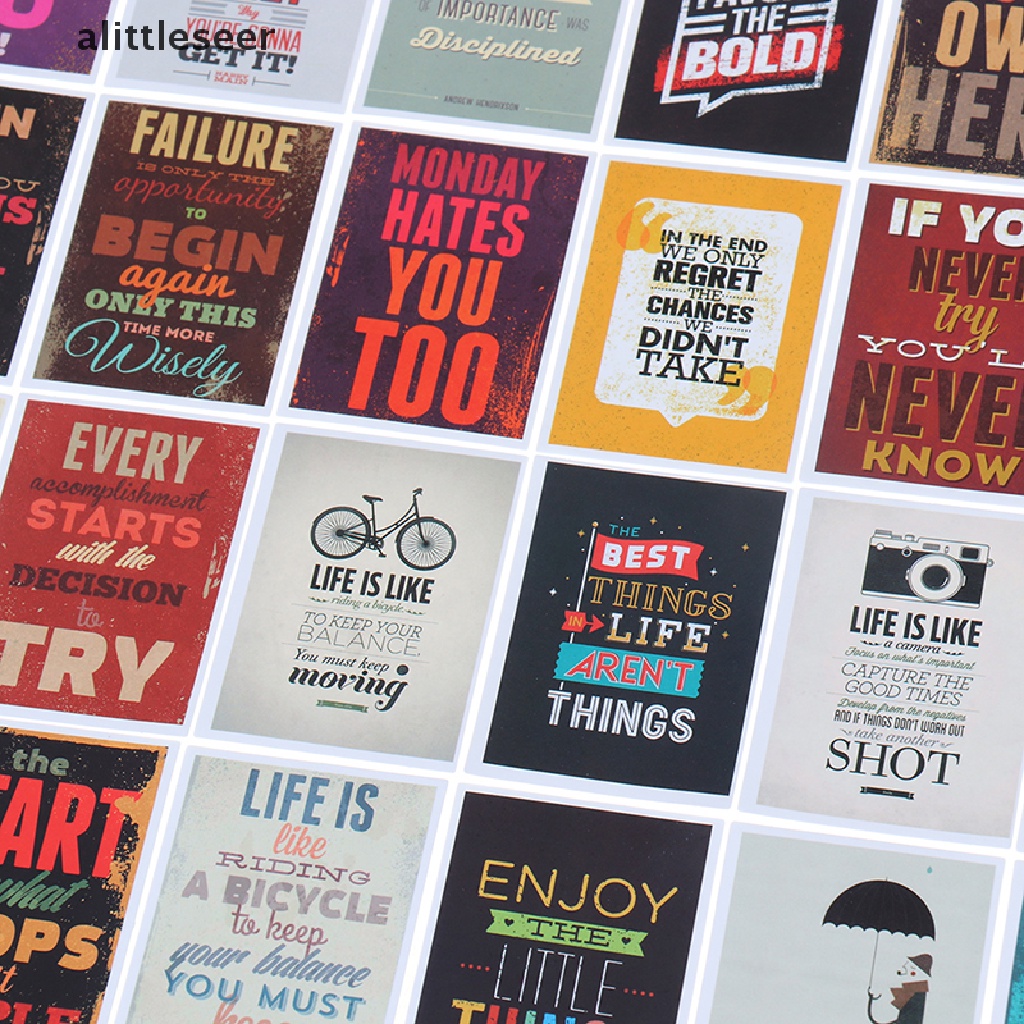 Bộ 25 Sticker Câu Nói Truyền Cảm Hứng Dán Trang Trí Ván Trượt Laptop