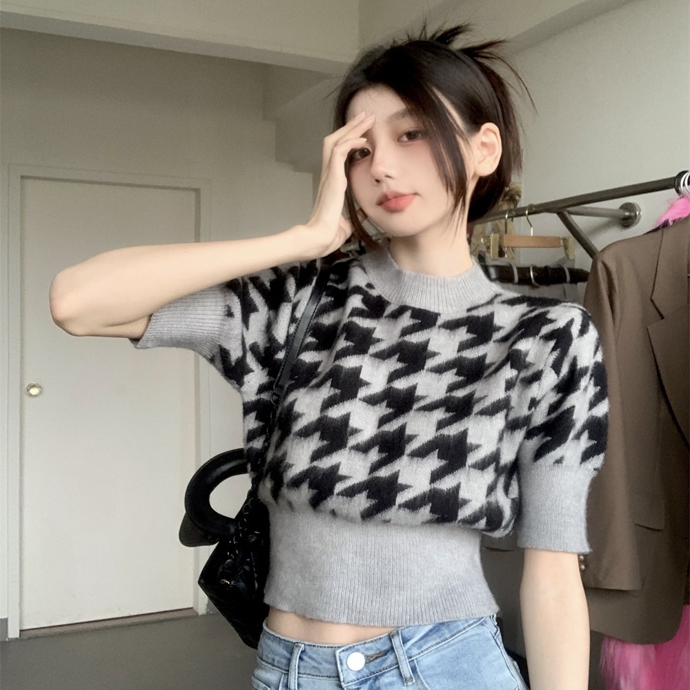 COZOK Áo Thun Dệt Kim Ngắn Tay Thời Trang Cá Tính Dễ Phối Đồ