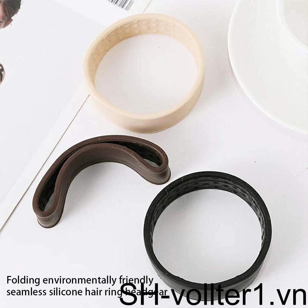 Dây Buộc Tóc Silicone Co Giãn Không Đường May Đơn Giản Cho Nữ