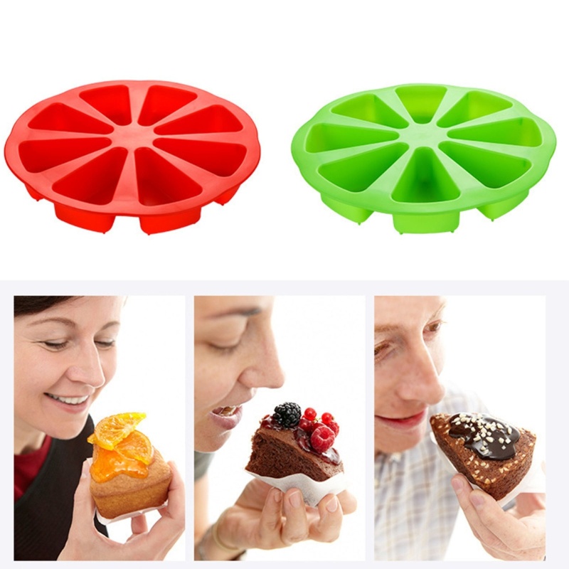 Khuôn Silicone 8 Ngăn Tạo Hình Tam Giác Trang Trí Bánh