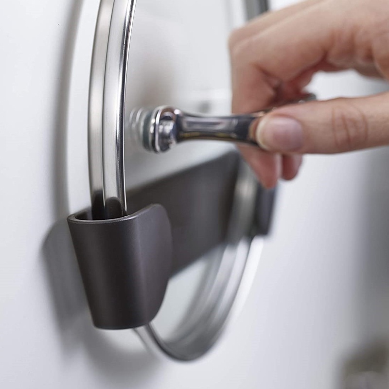 Bộ 4 Giá Đỡ Nắp Nồi Gắn Tường Không Cần Đục Lỗ Tự Dính Sắp Xếp Gọn Gàng Cho Nhà Bếp