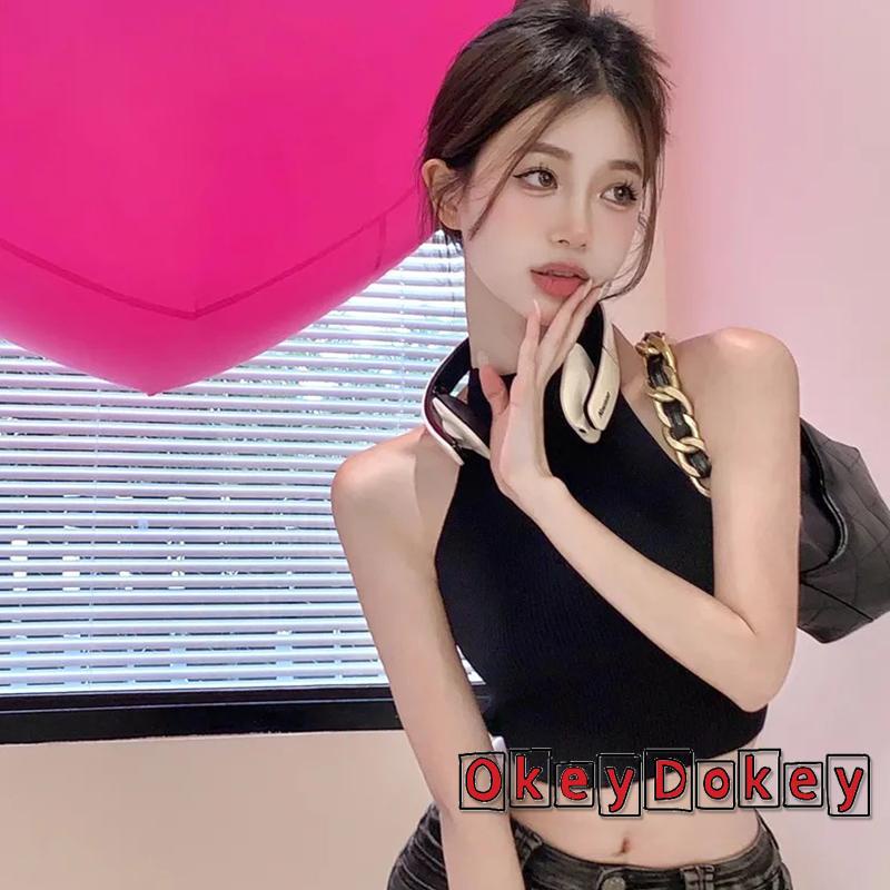 Áo Croptop Hở Lưng Bằng Lụa Lạnh Thời Trang Mùa Hè Cho Nữ