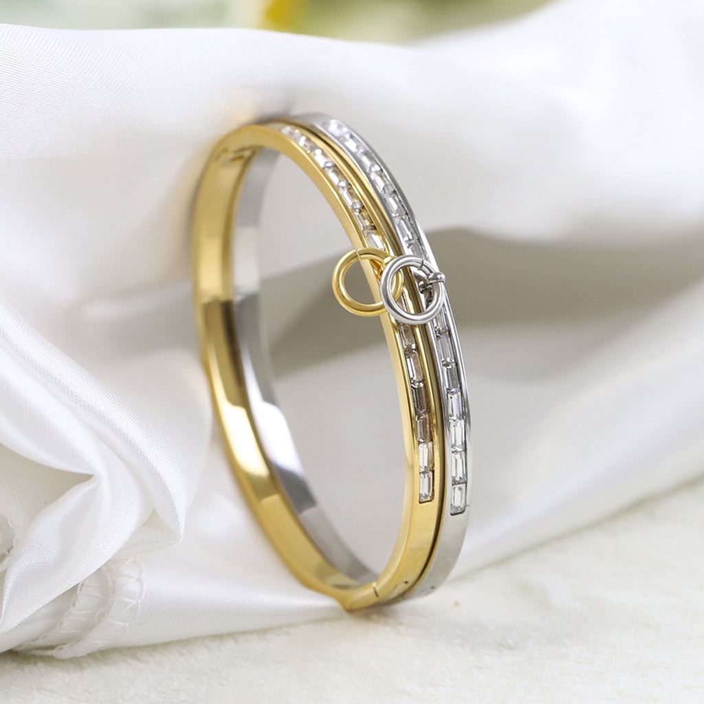 [Ts] Vòng Đeo Tay Bằng Thép Titan Màu Trơn Chống Rỉ Thời Trang Tối Giản Chống Mòn Mặc Hàng Ngày Cho Nữ