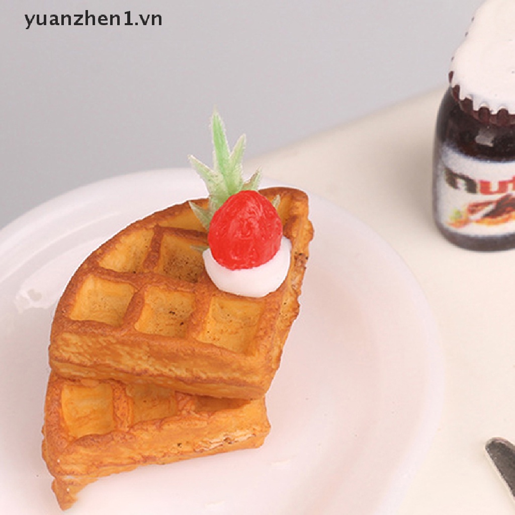 1 Bộ Mô Hình Bánh Waffle Mini Cho Nhà Búp Bê