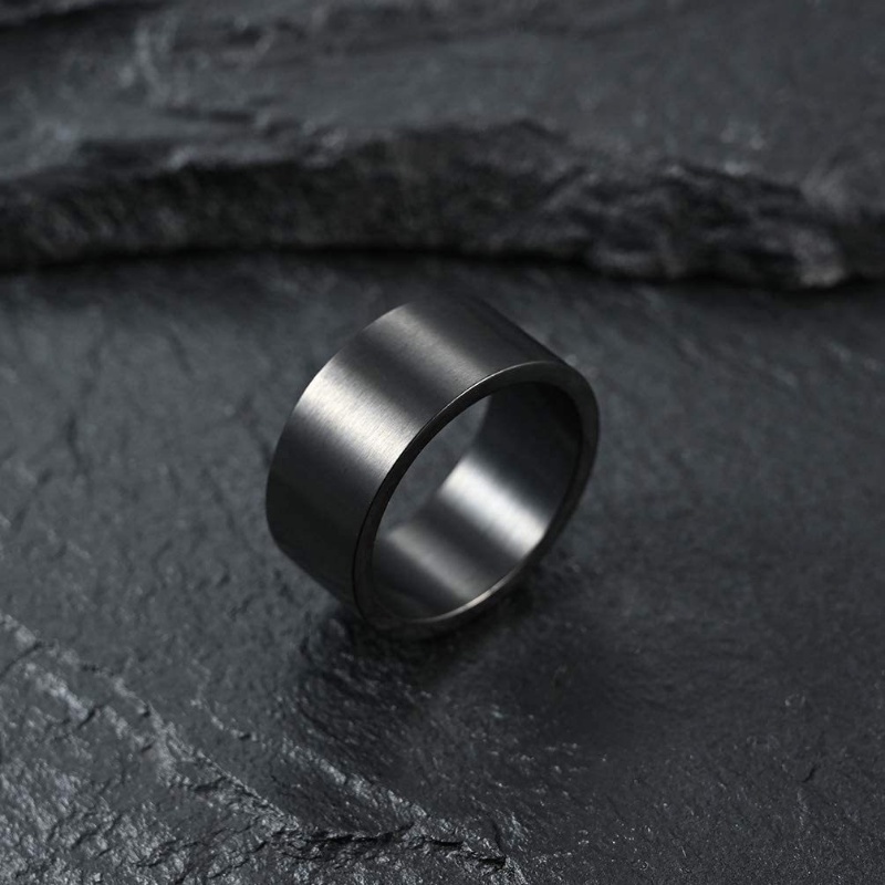 Nhẫn Thép Titan Bản Rộng 10mm Kiểu Dáng Đơn Giản Thời Trang Cho Nam Nữ