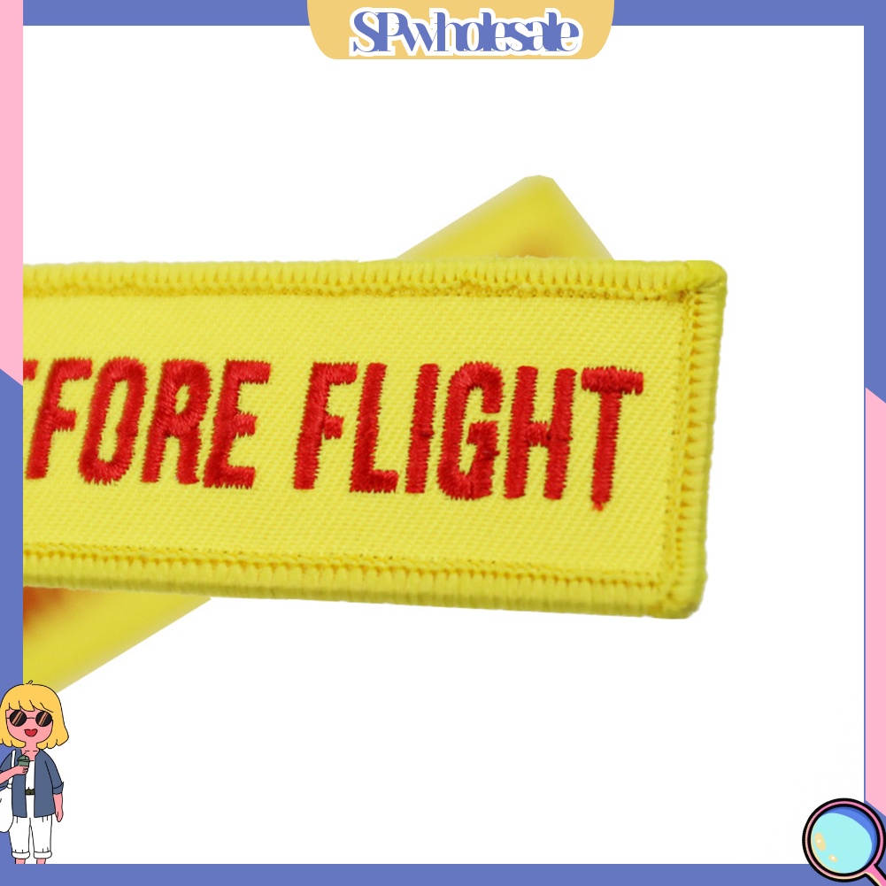 <SPwholesale> Móc Khóa Thêu Chữ REMOVE BEFORE FLIGHT Thời Trang Cá Tính