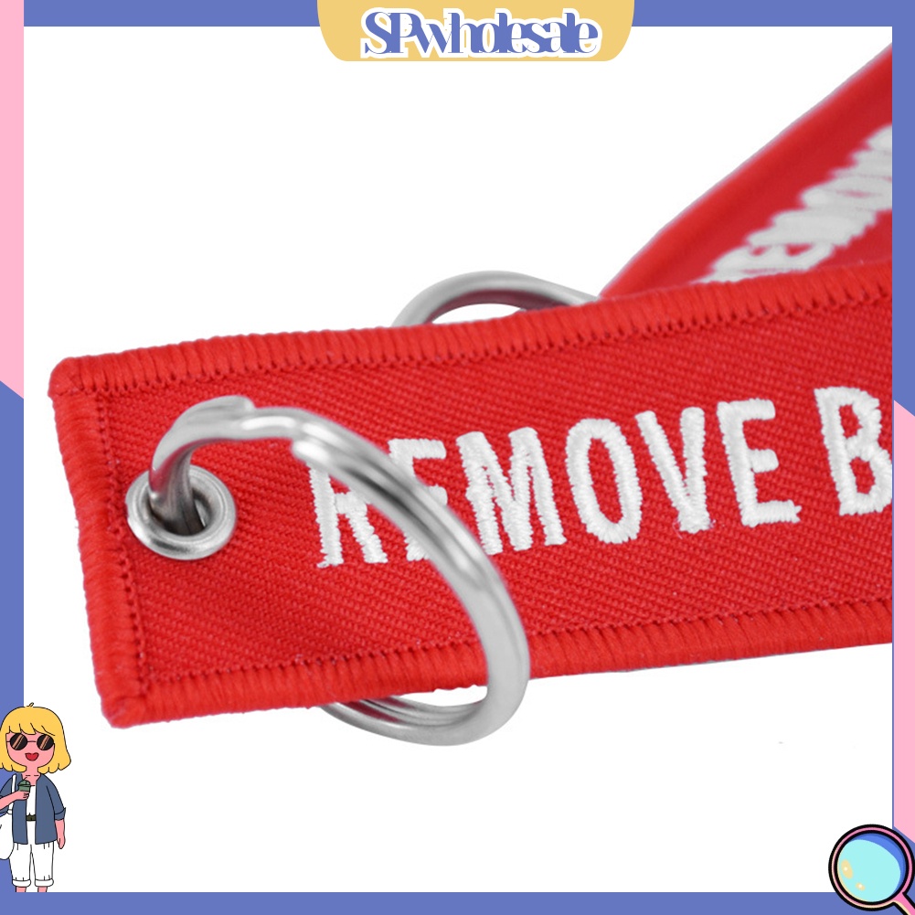 <SPwholesale> Móc Khóa Thêu Chữ Remove Before Flight Thời Trang