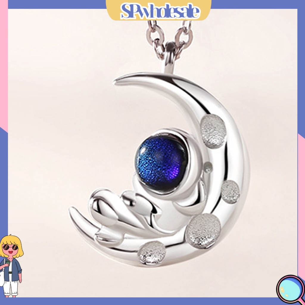 &lt;SPwholesale&gt; Vòng Cổ Choker Mặt Hình Mặt Trăng / Tàu Không Gian Phong Cách Hàn Quốc Tinh Tế Có Thể Điều Chỉnh Cho Nam Nữ