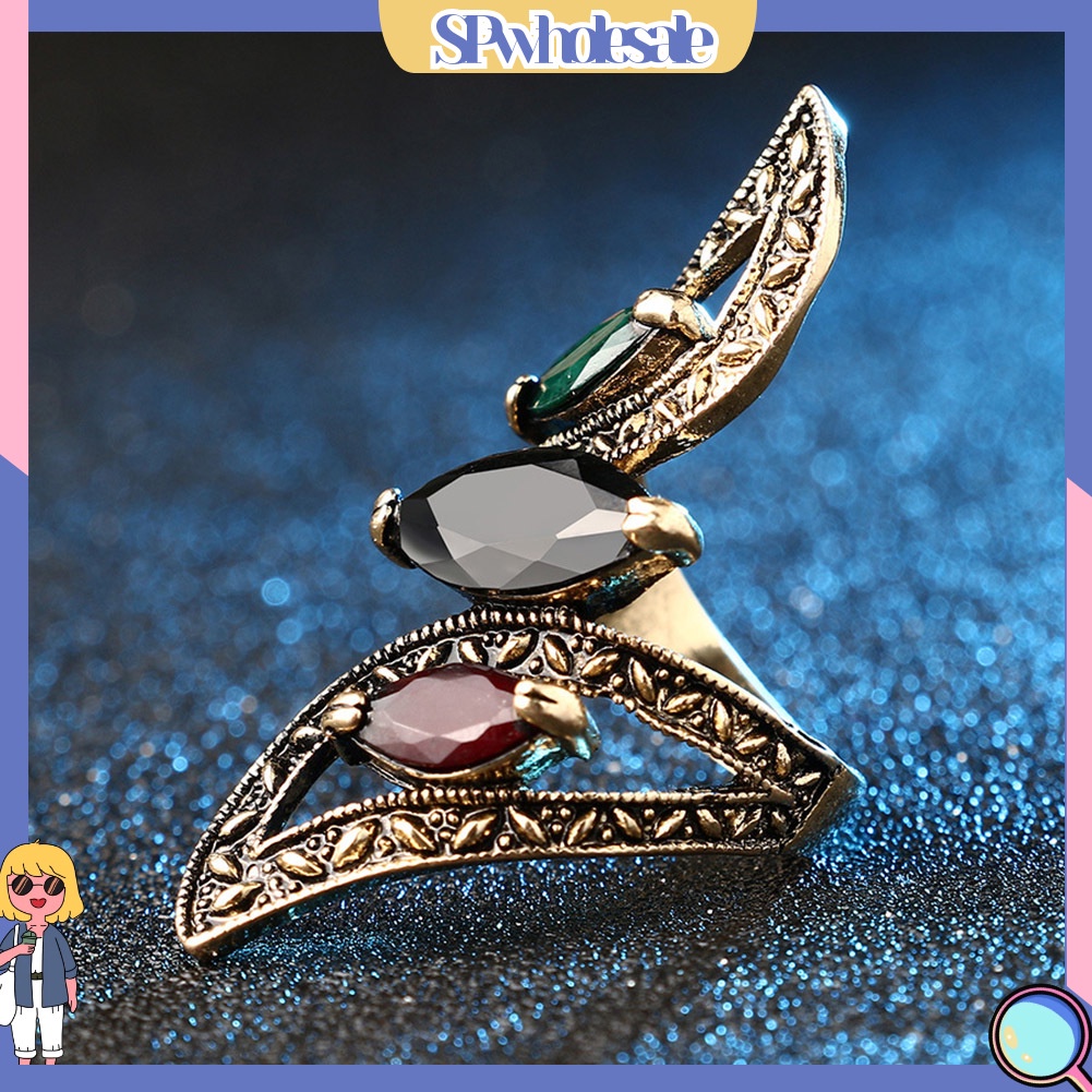 <SPwholesale> Nhẫn Đeo Khớp Ngón Tay Đính Đá Nhiều Màu Sắc Phong Cách Thổ Nhĩ Kỳ
