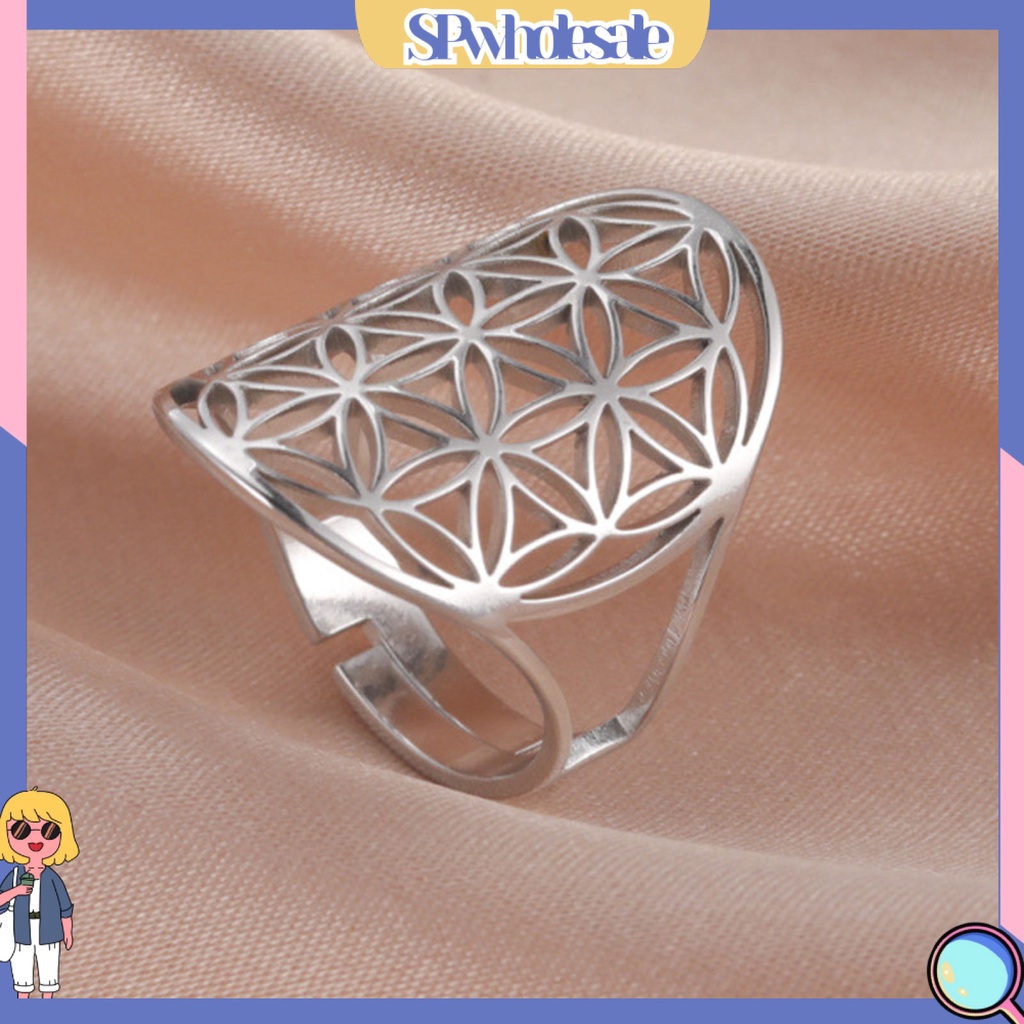 &lt;SPwholesale&gt; Nhẫn Đeo Tay Kiểu Rỗng Vintage Đơn Giản Chống Mài Mòn Tinh Tế Hợp Thời Trang