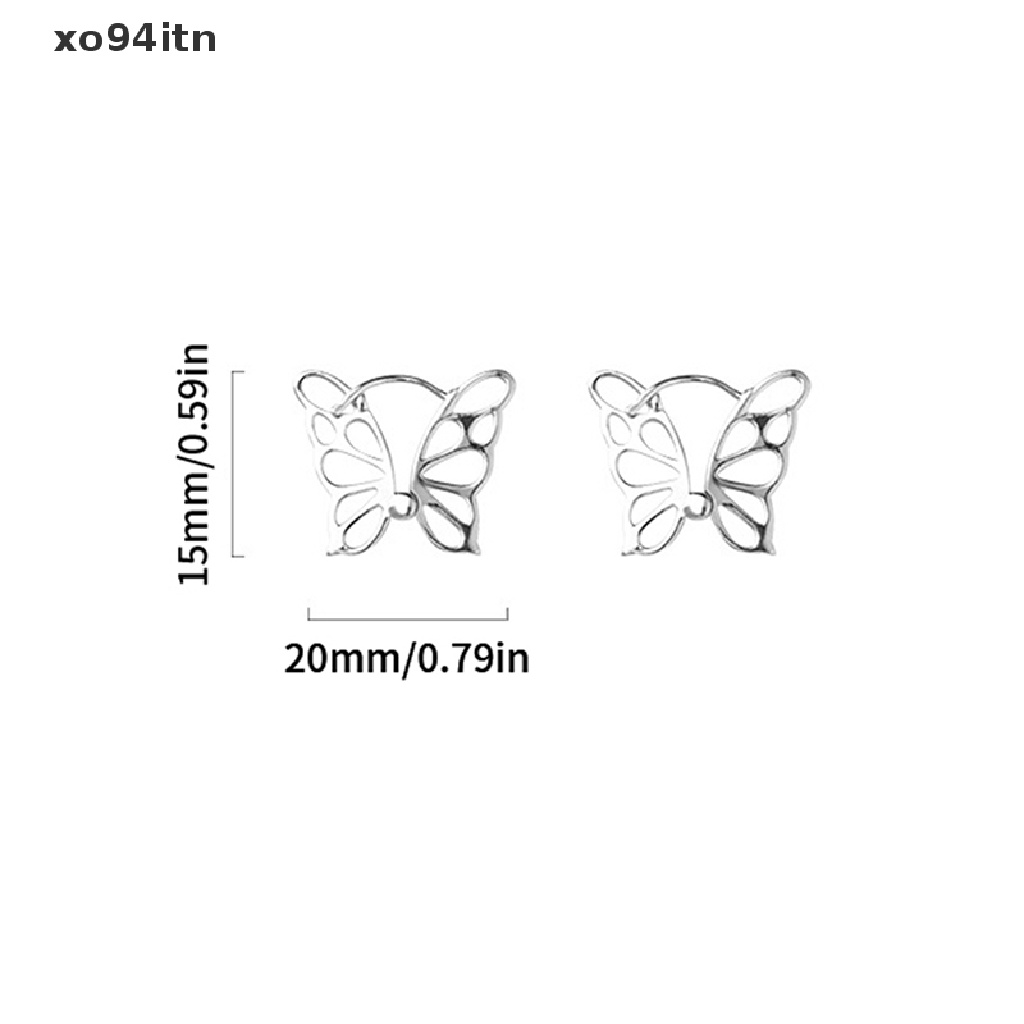Bông Tai Dạng Vòng Cắt Hình Bướm Màu Sắc Ngọt Ngào Chất Lượng Cao Thời Trang Cho Nữ