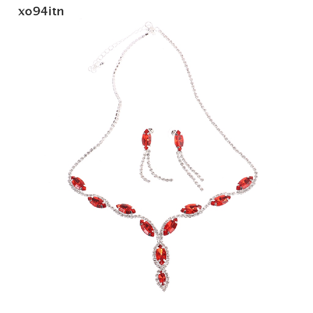 Bộ Trang Sức Vòng cổ Và Bông Tai Tua Rua Đính Đá Thời Trang Dành Cho Nữ