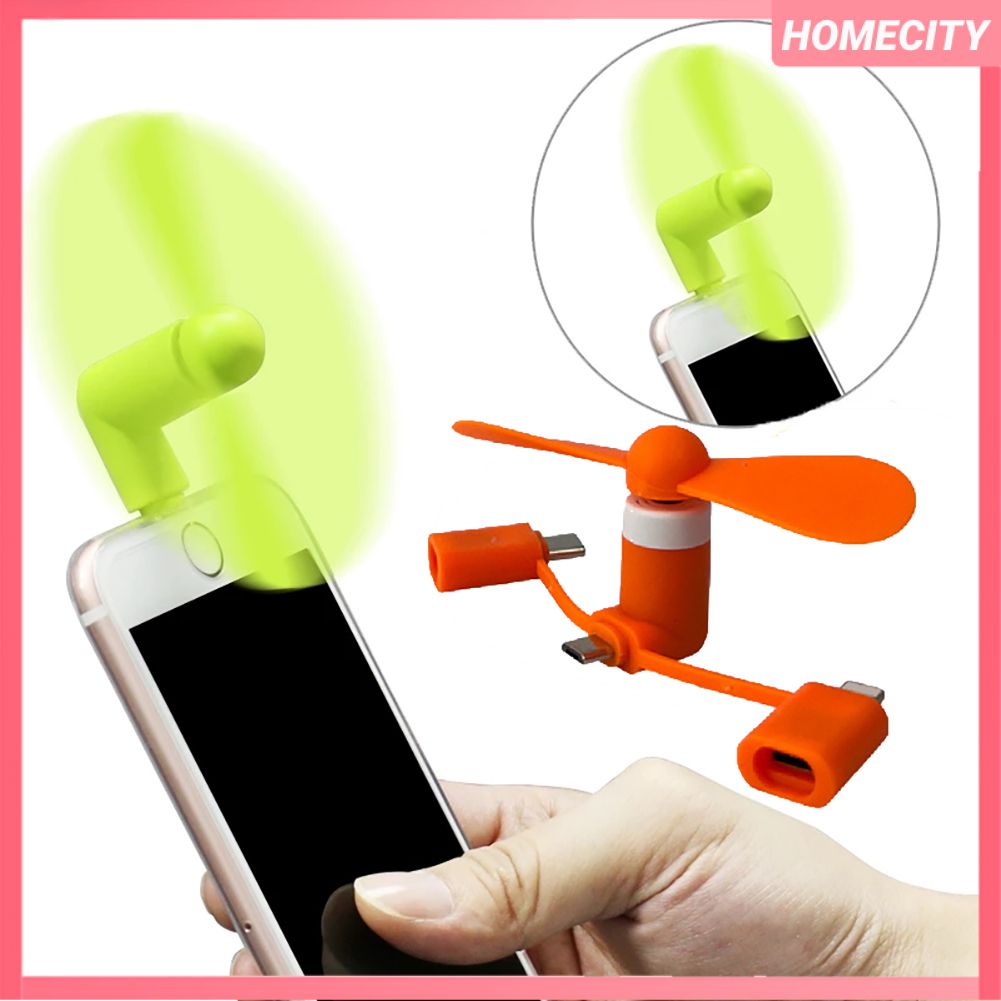 Quạt Nhỏ USB Mới Quạt Điện Mini Cầm Tay Cho Sinh Viên Mùa Hè Quạt Điện Thoại Di Động 3 Trong 1 Làm Mát Cho Điện Thoại Thông Minh Type-C Micro