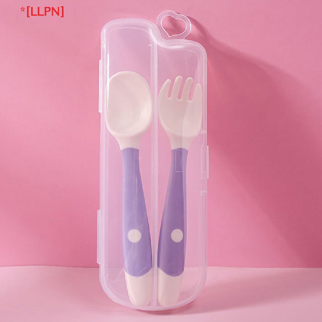 Set 2 Muỗng Nĩa PP + TPE Mềm Tập Ăn Cho Bé Sơ Sinh