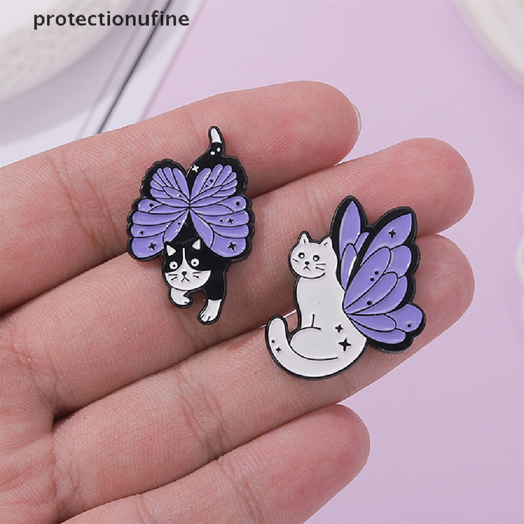 Ghim Cài Áo PR3VN Hình Mèo / Bươm Bướm / Côn Trùng Đính Pha Lê Tráng Men