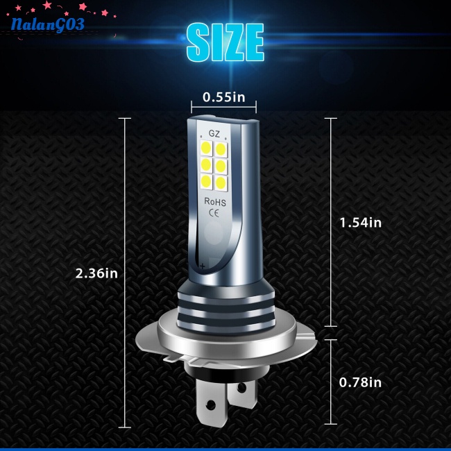 2 Bóng Đèn Pha H7 110w 30000lm Siêu Sáng 6000k Ánh Sáng Trắng Cho Xe Hơi