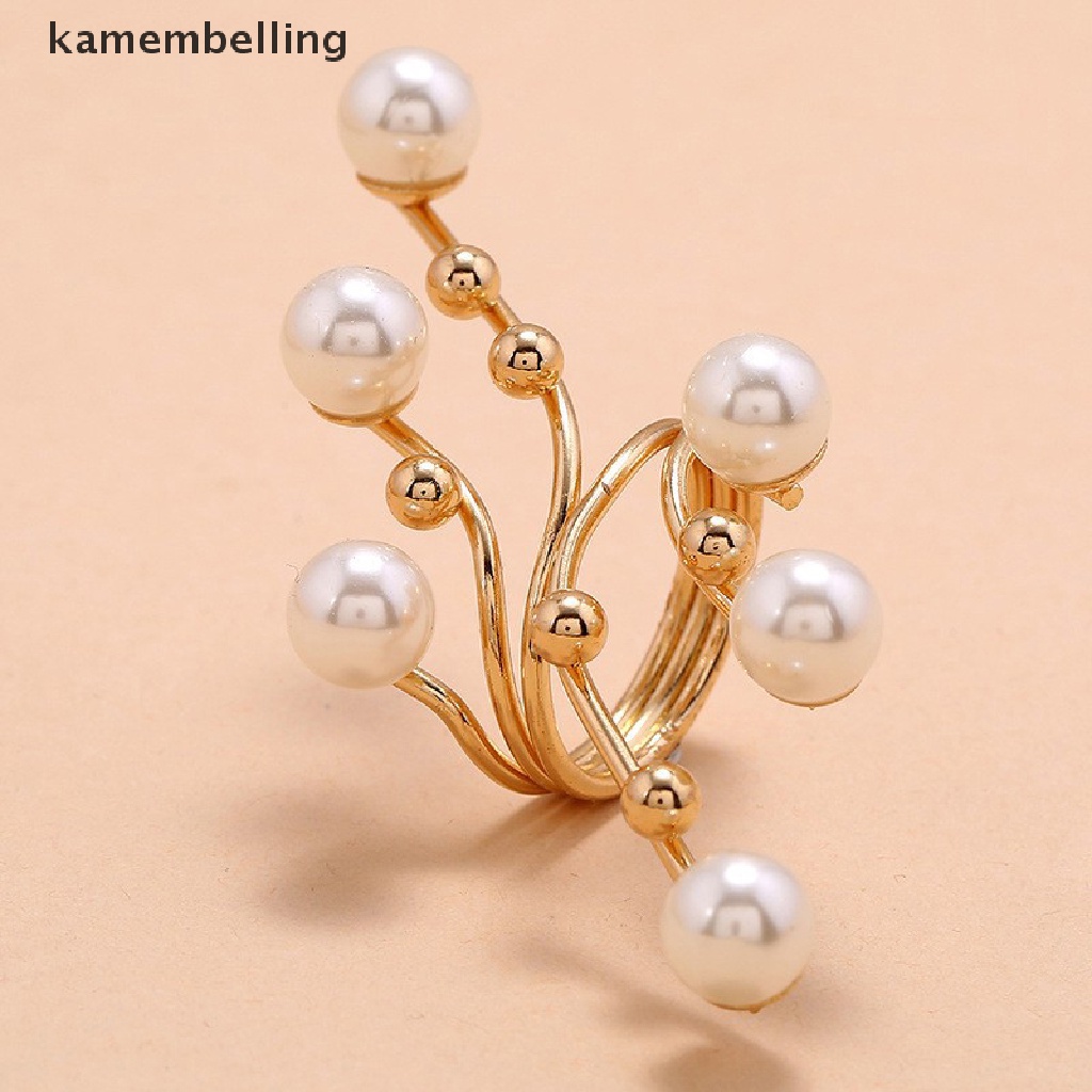 Nhẫn Hai Lớp Đính Ngọc Trai Thanh Lịch Thời Trang Dành Cho Nữ