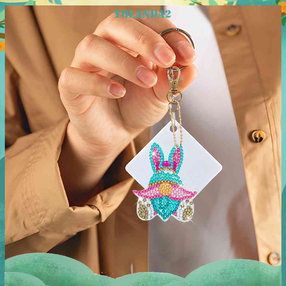 Set 6 Móc Khóa Đính Đá Thủ Công DIY Đa Ứng Dụng Cho Nữ