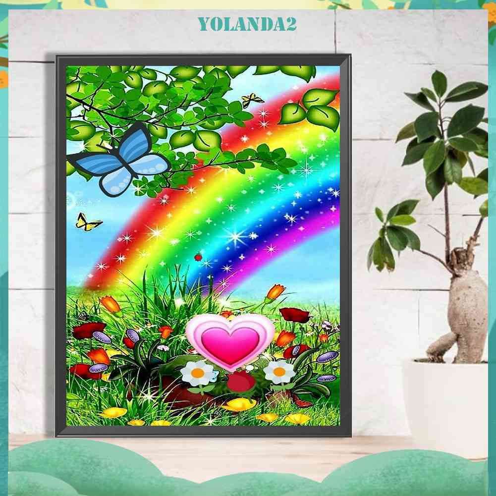 Tranh Đính Đá Kim Cương Toàn Bộ 5D DIY Hình Vẽ Cầu Vồng