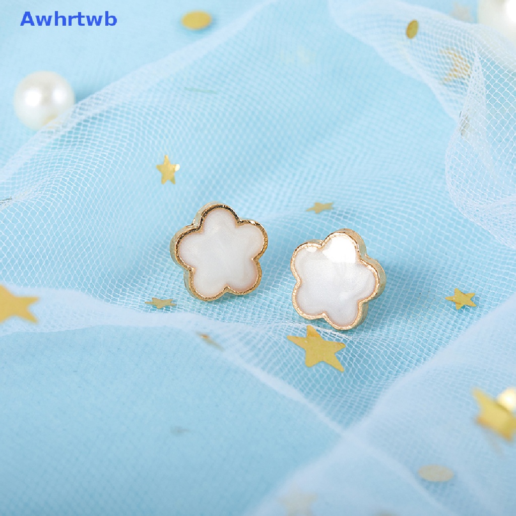 1 Cặp Bông Tai Hợp Kim Hình Hoa Màu Trắng Dầu Thời Trang Dành Cho Nữ Mới