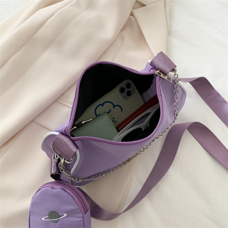 Túi Xách Kẹp Nách Phối Dây Xích Nhỏ Nhắn Xinh Xắn Thời Trang Mùa Hè 2023 Dành Cho Nữ